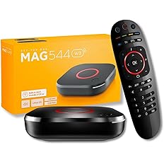 MAG544w3 TV 4K HDR TV Streaming Device with Amlogic S905Y4 Chipset, 1GB DDR4 RAM, 4GB Flash Memory, Dolby Digital Plus, Linux 4.9, Dual-Band WiFi, USB 2.0, HDMI Cable and Remote